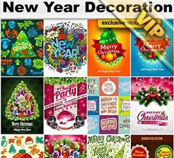 圣诞节新年矢量素材：New Year Decoration Vectors
